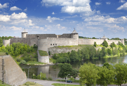 Ivangorod fortress at the border of Russia and Estonia