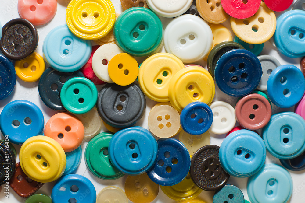Many old buttons on a white background Many old buttons on a white background