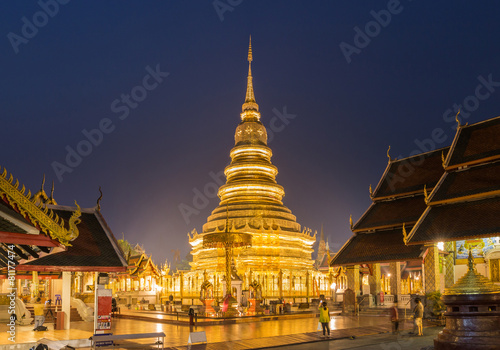 Temple Phra That Hariphunchai in Lamphum  Province Chang Mai  Th