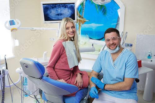 Patient girl in dentist