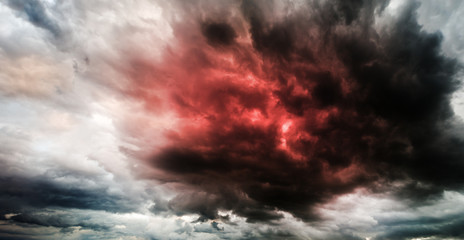 Canvas schilderij Hemel Fantastische lucht met apocalyptische gloed  © luchschenF