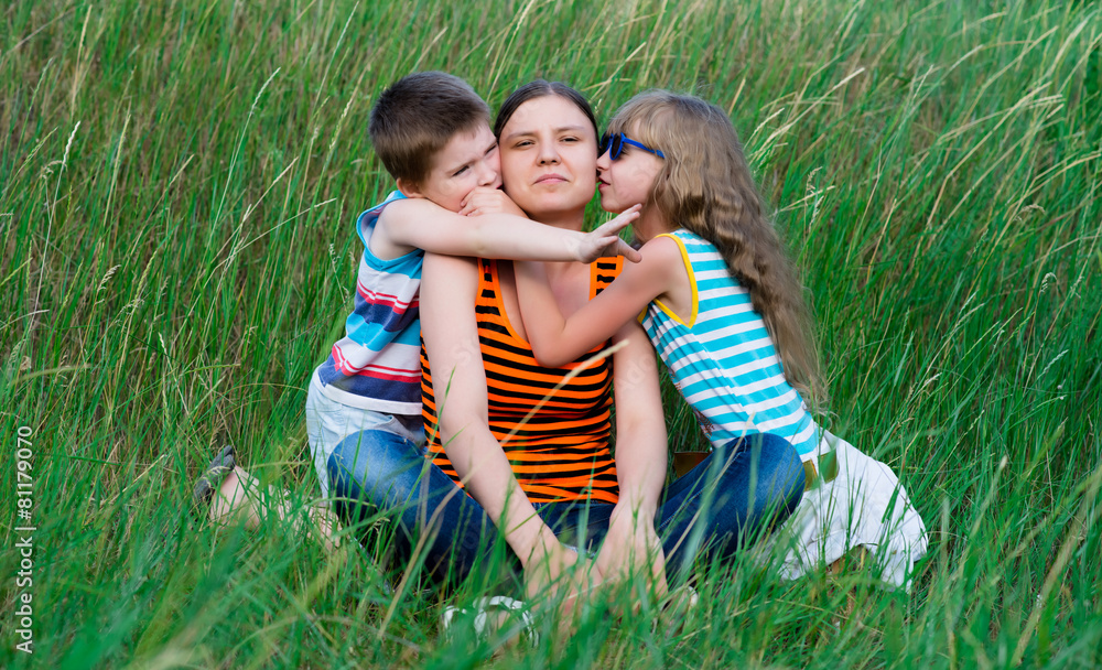 Fototapeta premium Beautiful young family