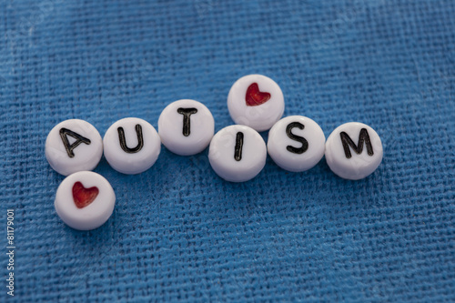 Autism beads with hearts