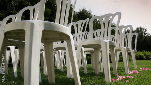 Rows of Chairs at Wedding photo