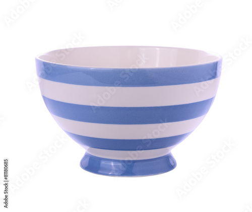 striped bowls isolated on white
