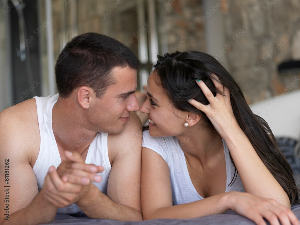 couple relax and have fun in bed couple relax and have fun in bed