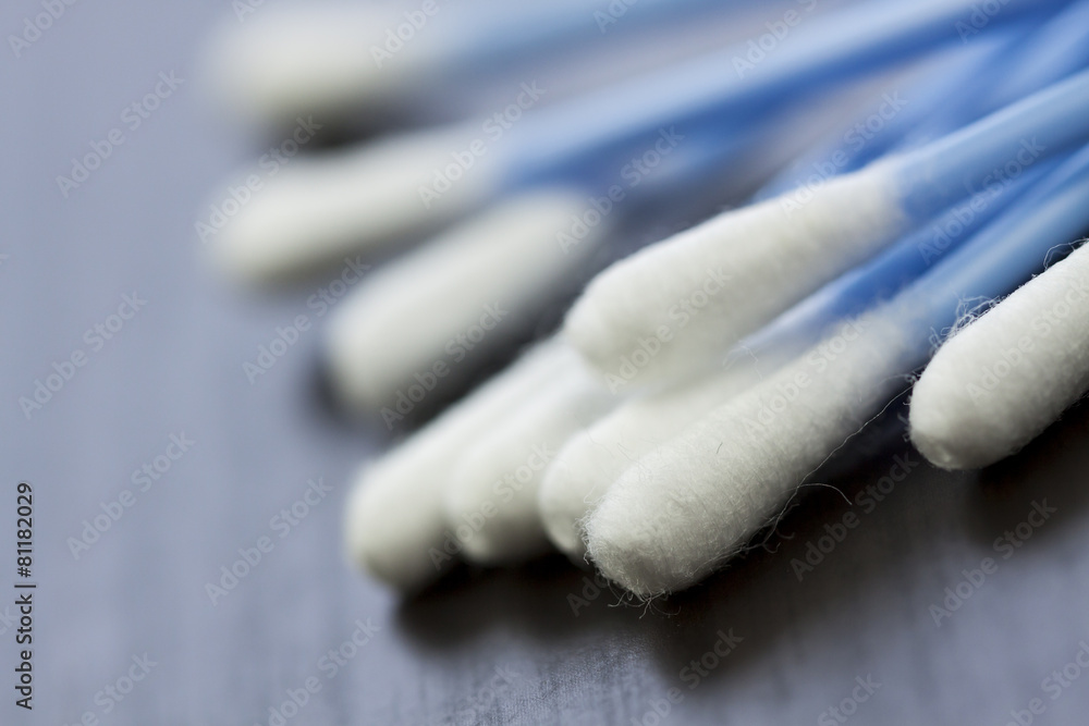 Random pile of cotton ear buds Random pile of cotton ear buds