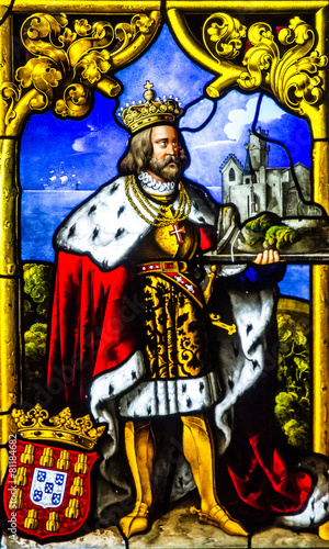 Sintra  Portugal - King Manuel First on vitrage window icon in P