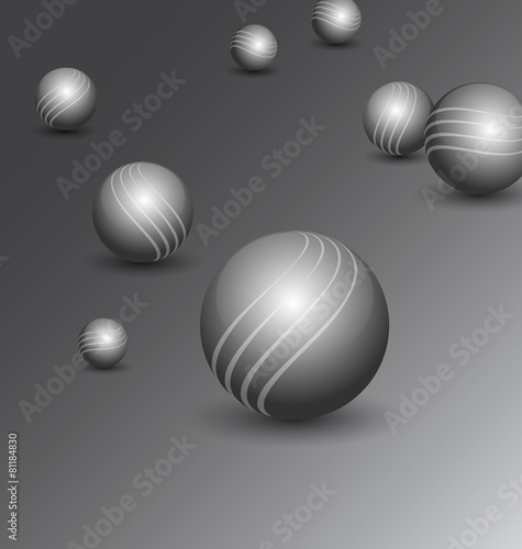 Abstract technology background with balls
