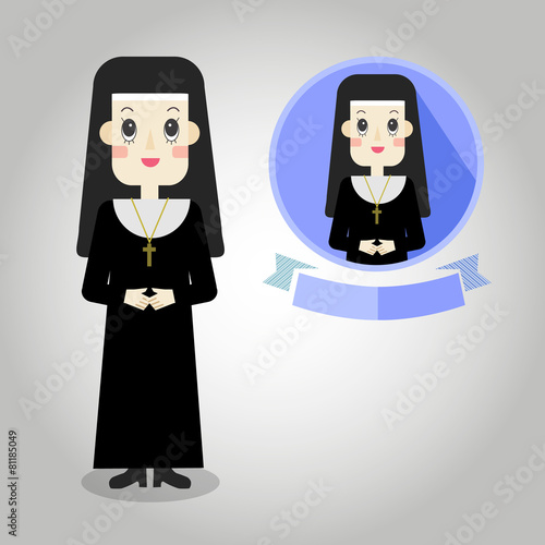 Nun Mascot cartoon great for any use. Vector EPS10.