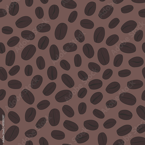 Hand drawn Coffee Beans Illustration. Seamless vector pattern.