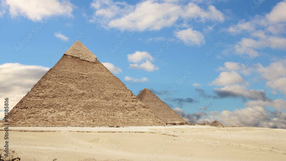 Great Pyramids of Giza. Cairo. Egypt. Time Lapse. Great Pyramids of Giza. Cairo. Egypt. Time Lapse.