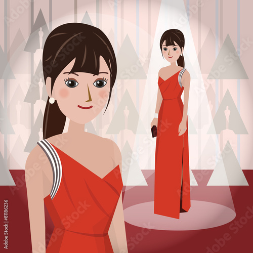 womein in red Mascot cartoon great for any use. Vector EPS10.