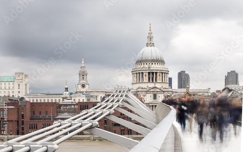 Obraz na plátne Millenium Bridge and St Pauls