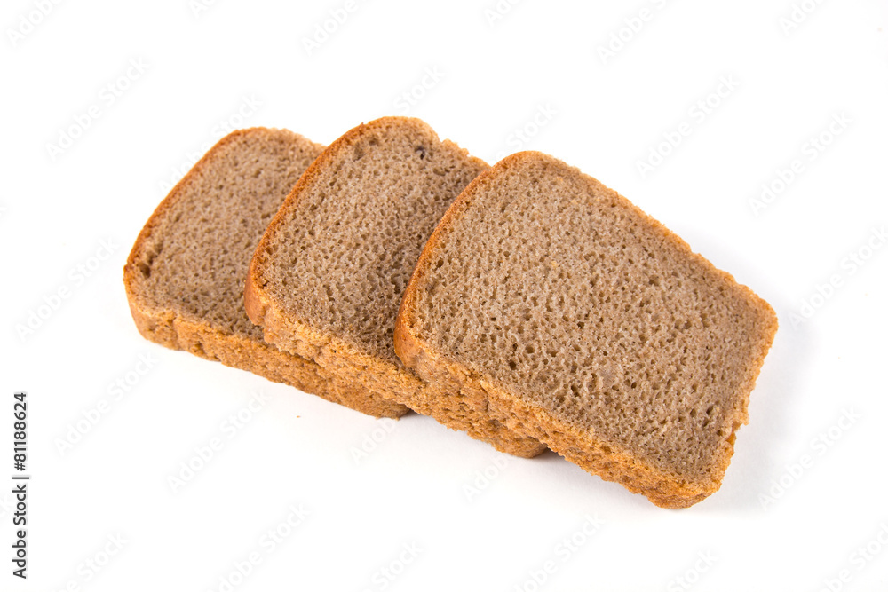 Slices of bread isolated on white background Slices of bread isolated on white background