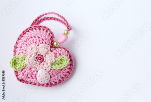 Pretty crochet heart. Hand made gift.