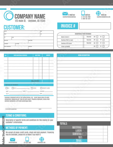 Customizable Invoice template design photo
