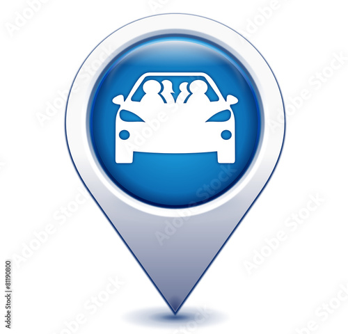 covoiturage sur marqueur géolocalisation bleu