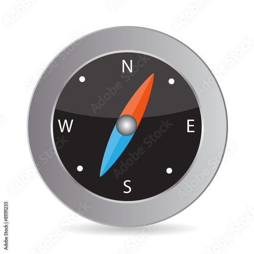 Glossy Compass. Vector Illustration