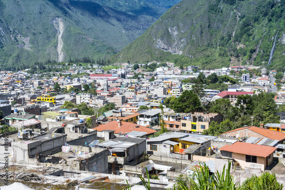 Tourist town of Banos in Ecuador