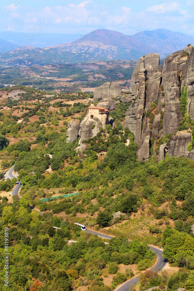 Road to hanging monastery at Meteora, Greece