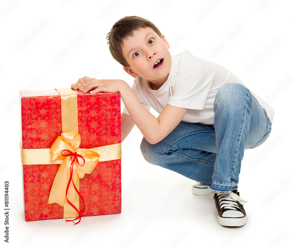 boy with gift box boy with gift box