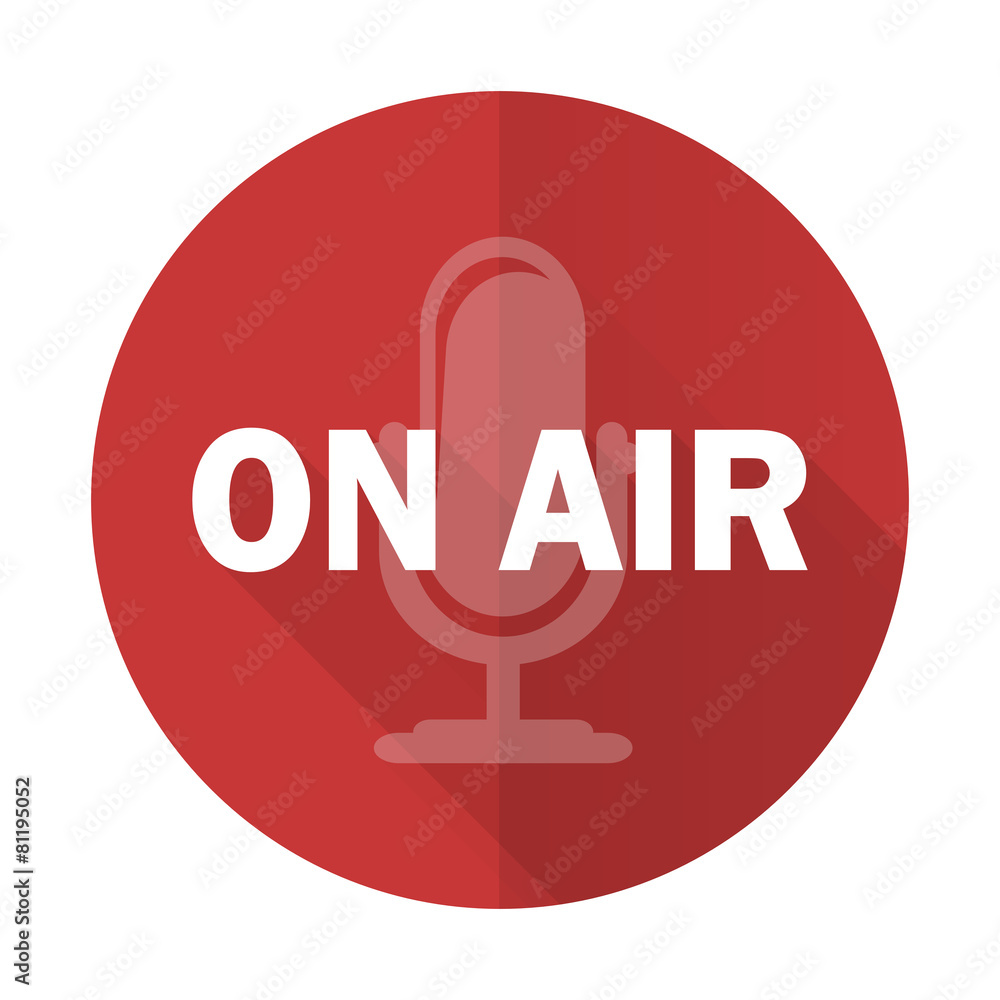 on air red flat icon