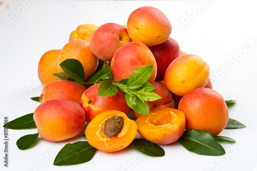 Apricot with leaves