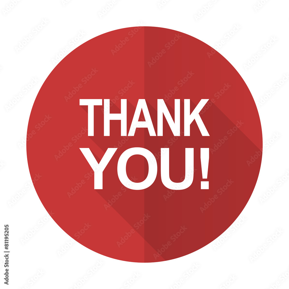 thank you red flat icon