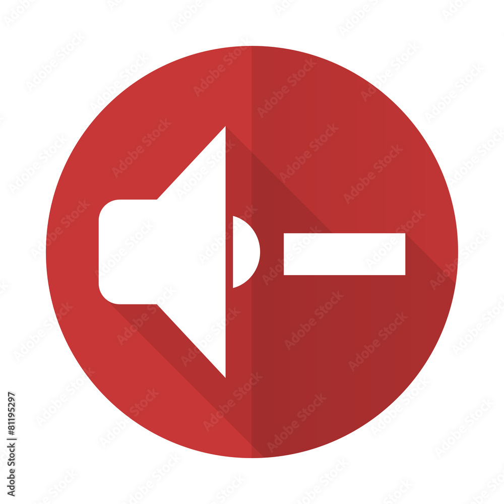 speaker volume red flat icon music sign speaker volume red flat icon music sign