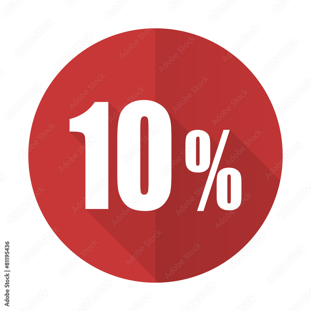 10 percent red flat icon sale sign 10 percent red flat icon sale sign