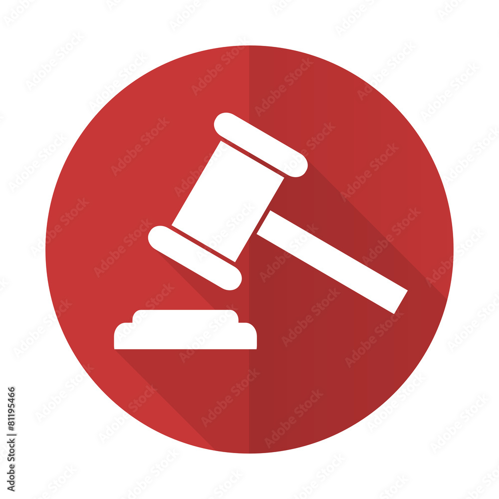 auction red flat icon court sign verdict symbol auction red flat icon court sign verdict symbol