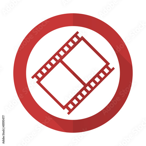 film red flat icon movie sign cinema symbol