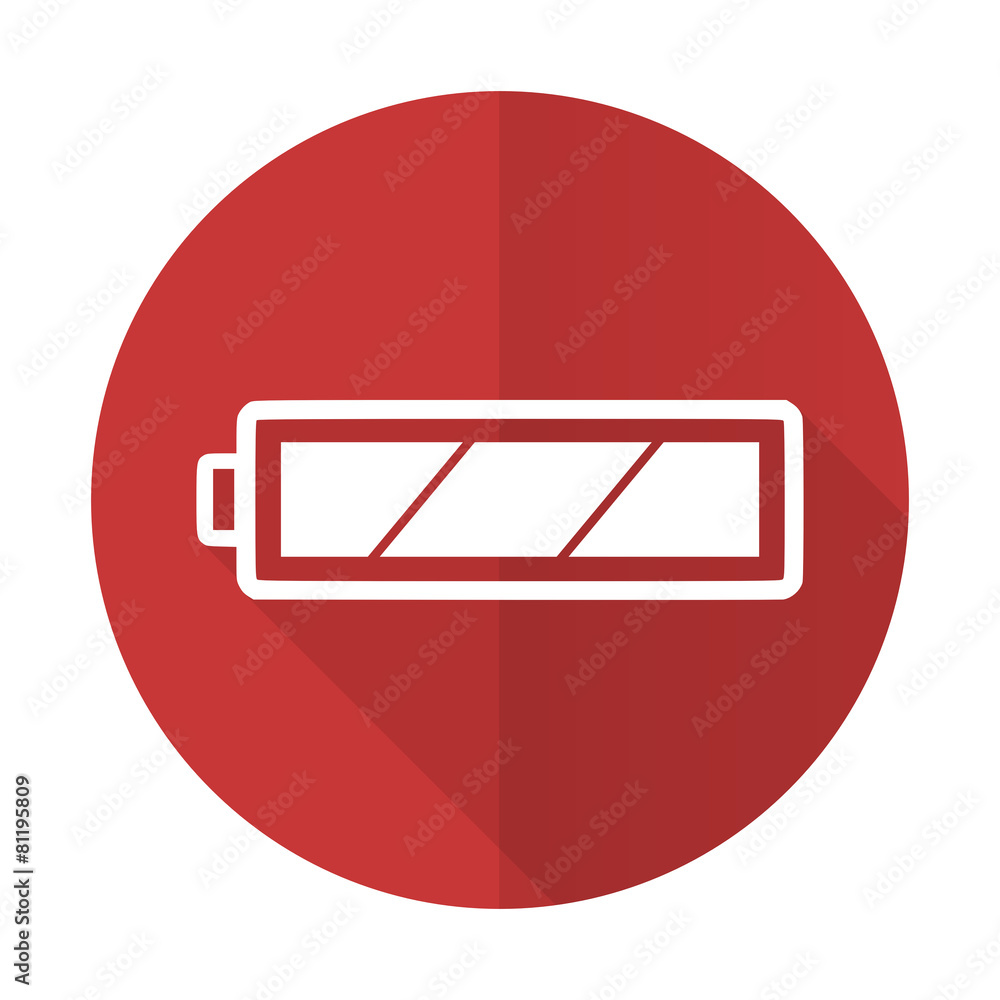 battery red flat icon charging symbol power sign battery red flat icon charging symbol power sign