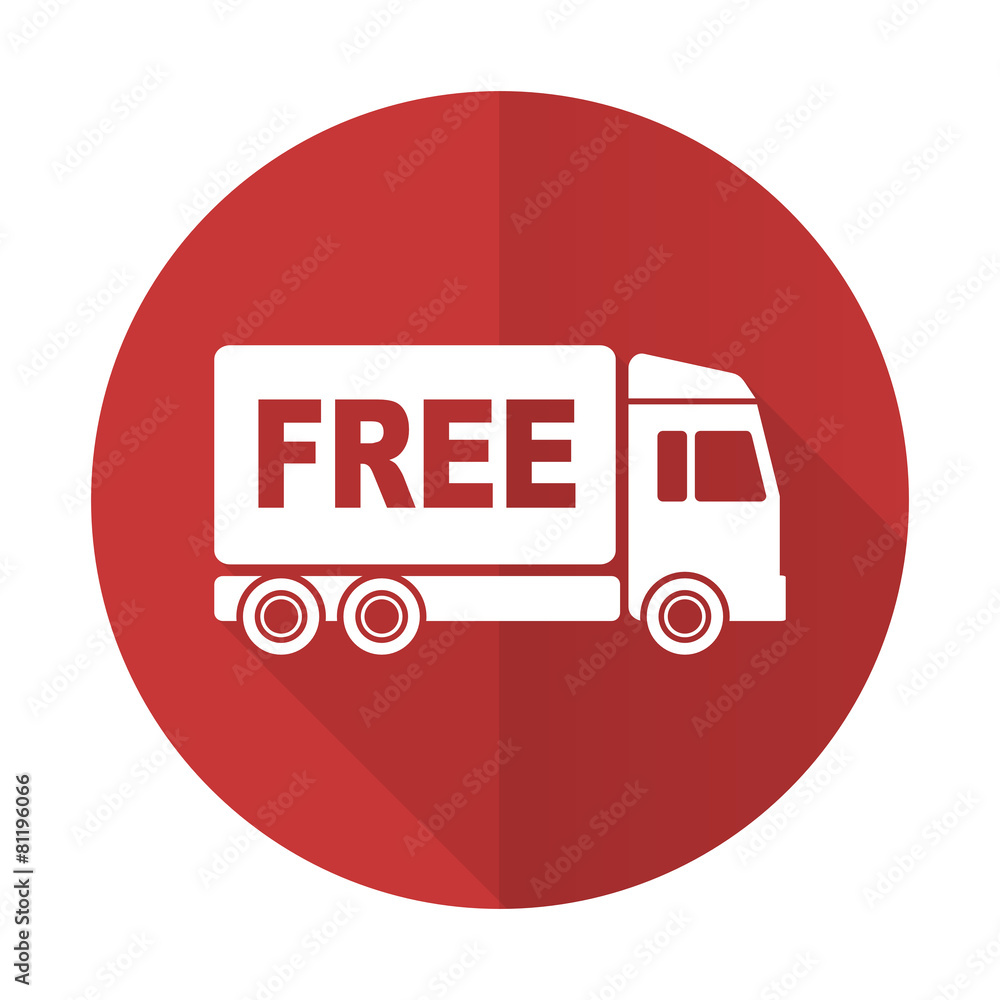 free delivery red flat icon transport sign free delivery red flat icon transport sign