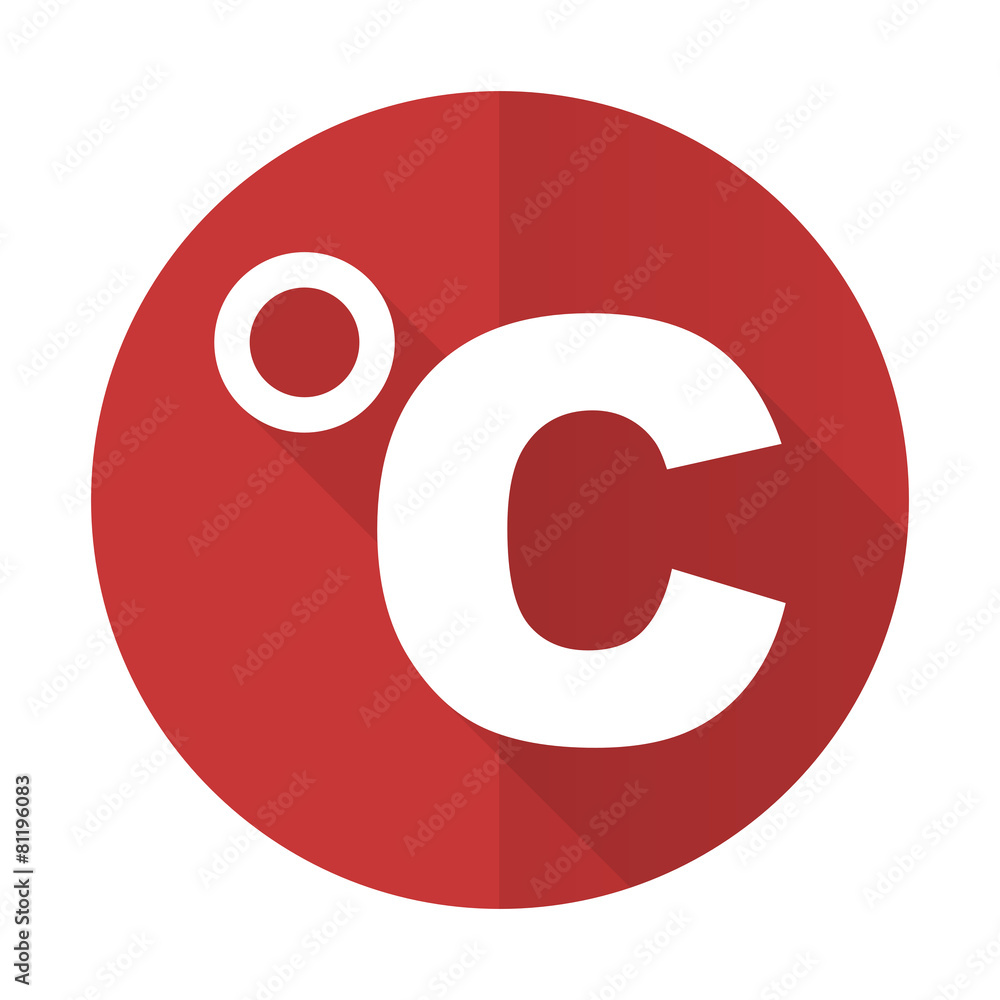 celsius red flat icon temperature unit sign