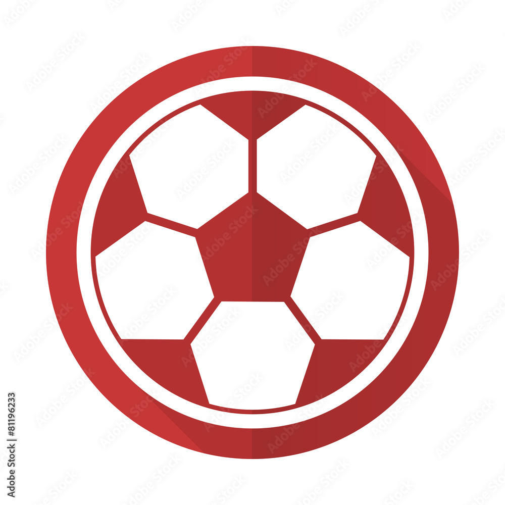 soccer red flat icon football sign soccer red flat icon football sign