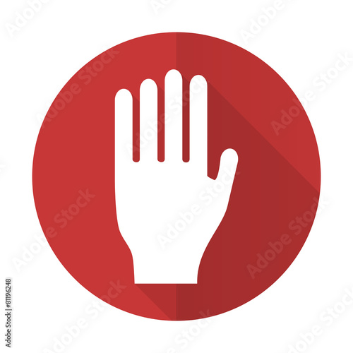 stop red flat icon hand sign