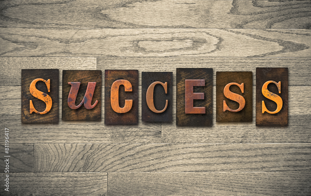 Fototapeta premium Success Wooden Letterpress Theme
