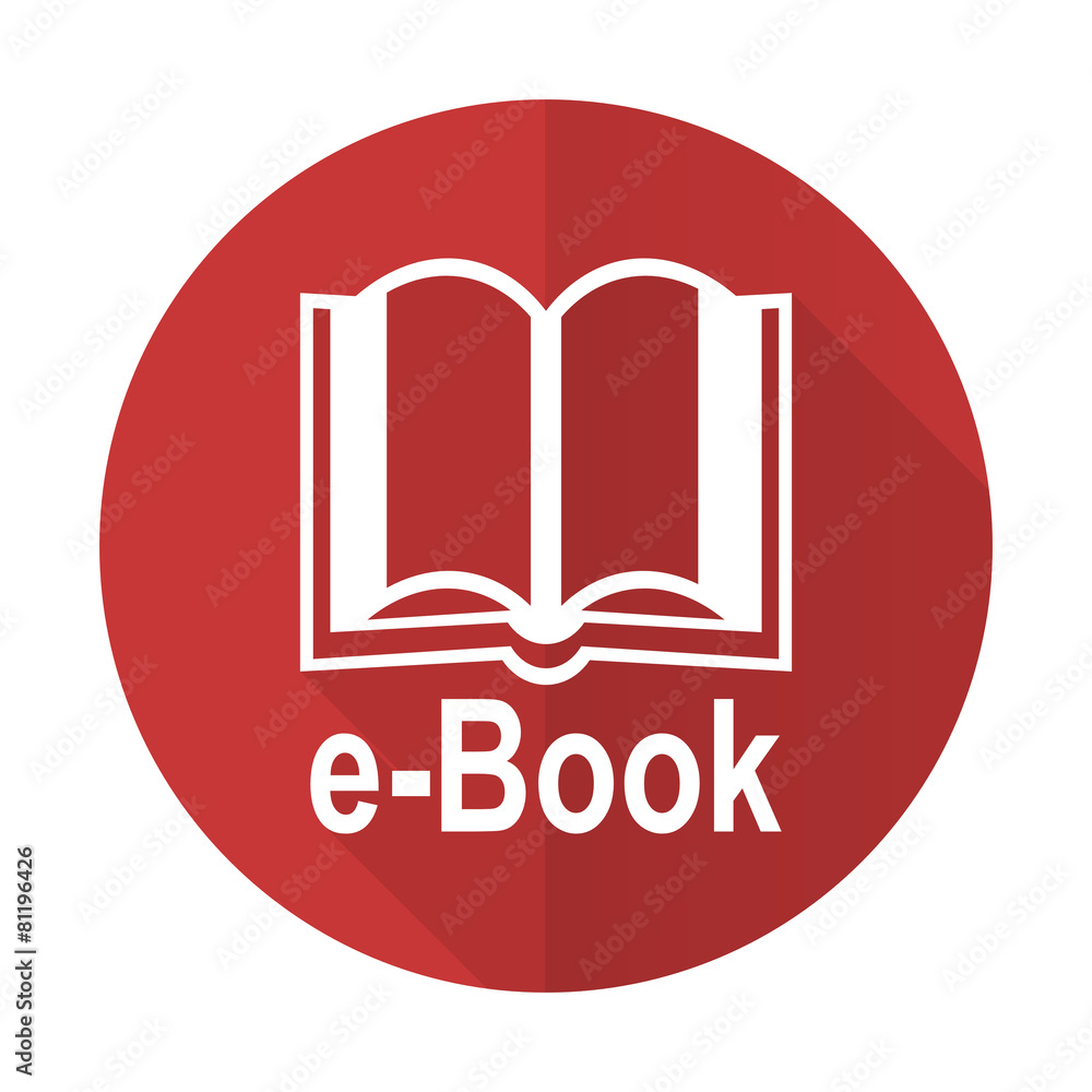 book red flat icon e-book sign book red flat icon e-book sign