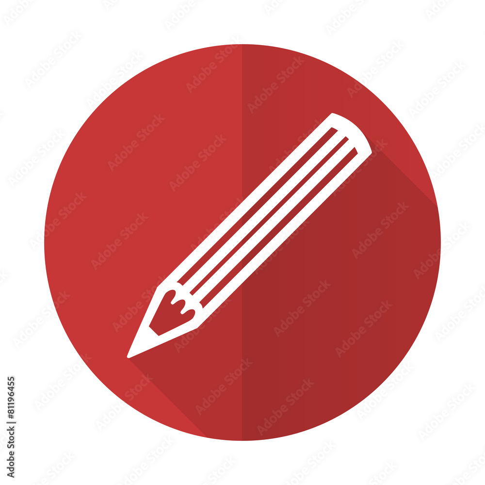 pencil red flat icon pencil red flat icon