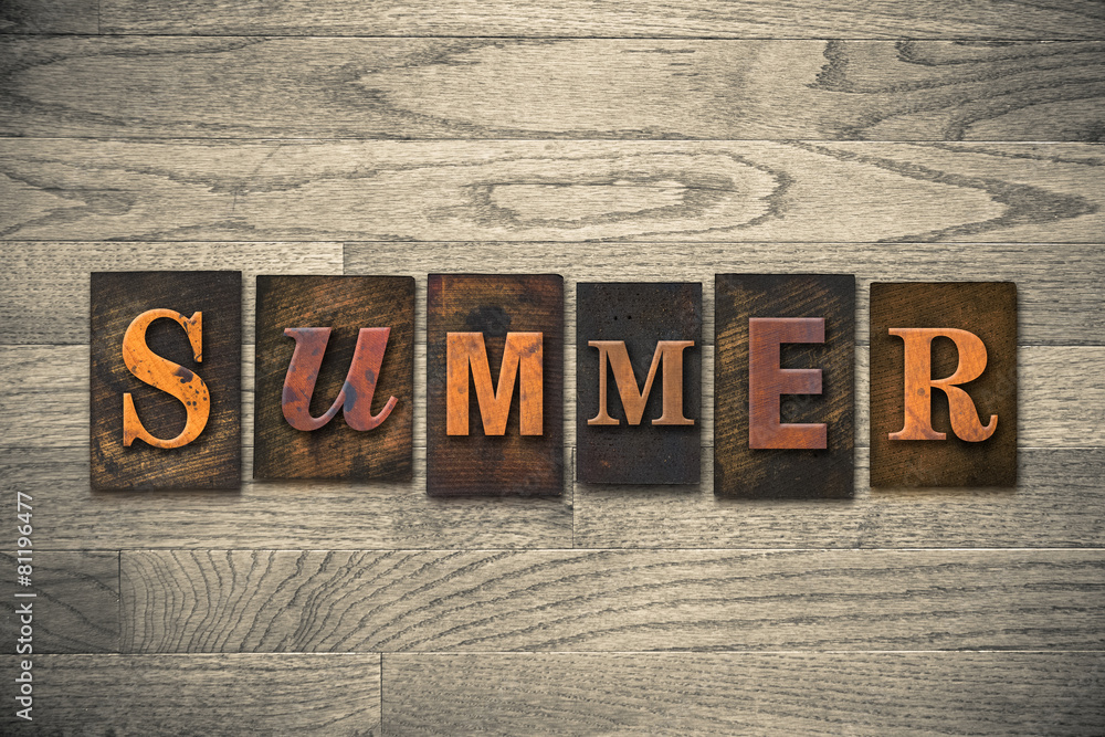 Fototapeta premium Summer Wooden Letterpress Theme