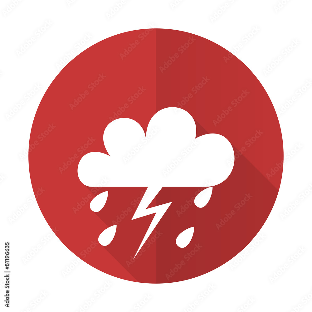 storm red flat icon waether forecast sign storm red flat icon waether forecast sign