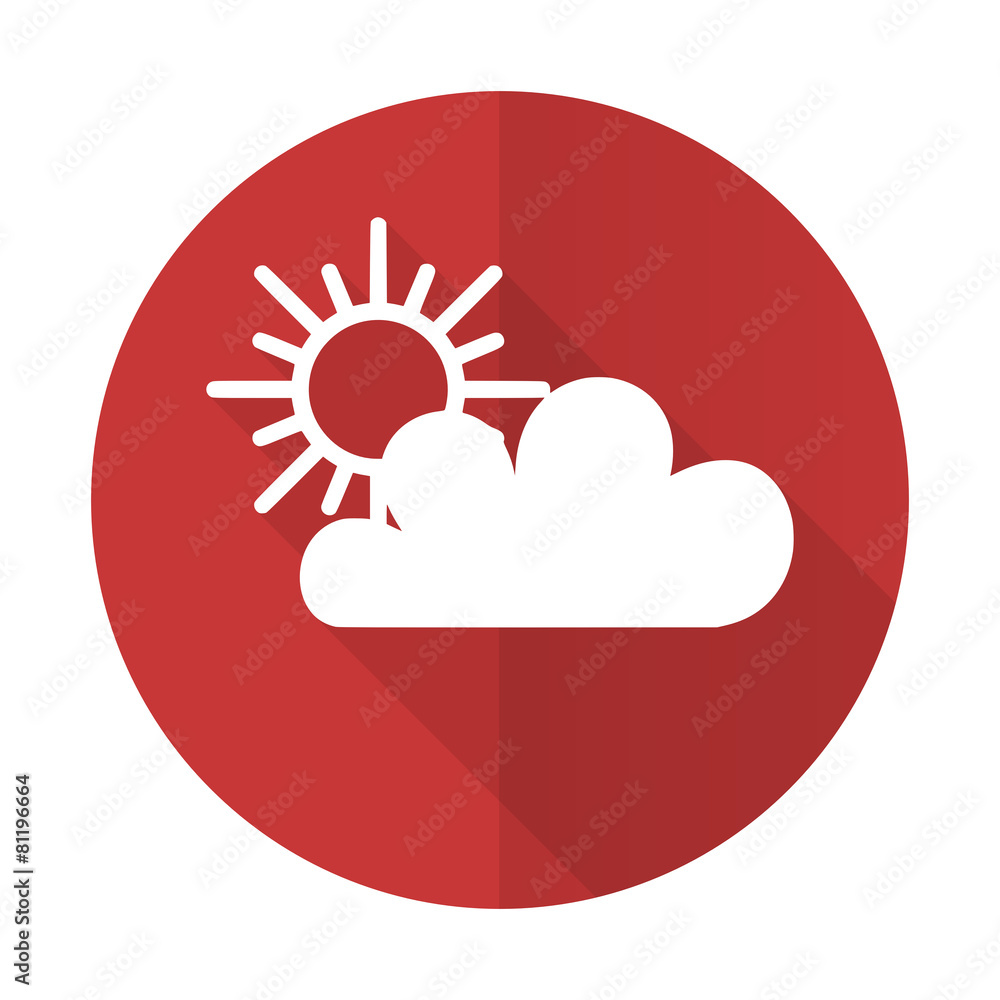 cloud red flat icon waether forecast sign cloud red flat icon waether forecast sign