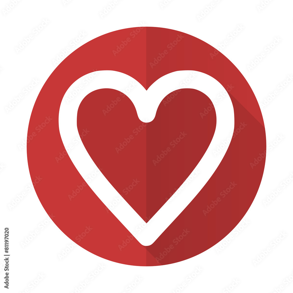 heart red flat icon love sign heart red flat icon love sign
