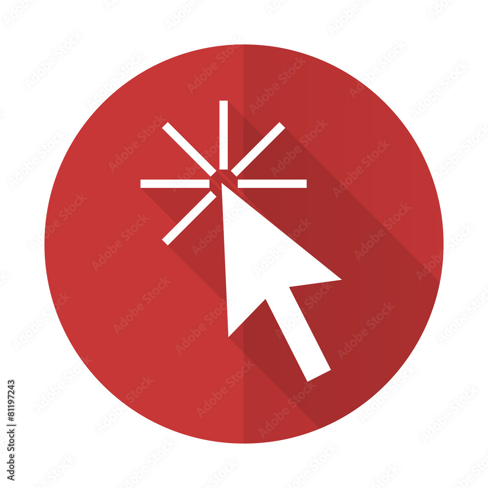 click here red flat icon click here red flat icon
