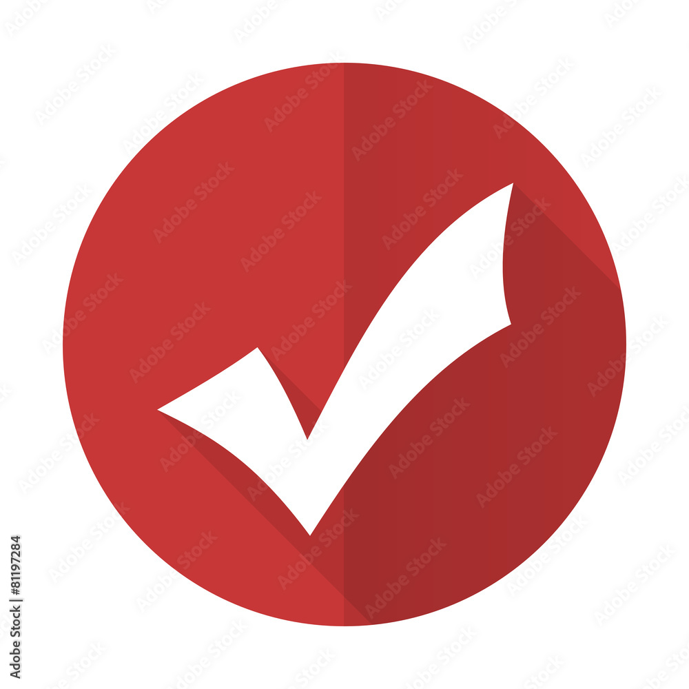 accept red flat icon check sign accept red flat icon check sign