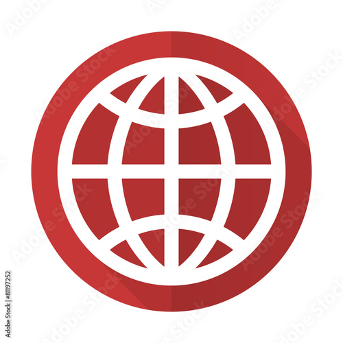 earth red flat icon