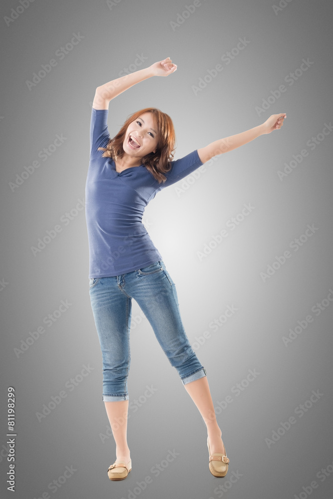 Excited Asian young girl Excited Asian young girl