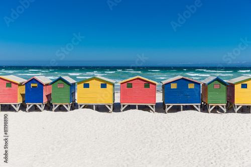 Bath houses in Muizenberg, Cape Town